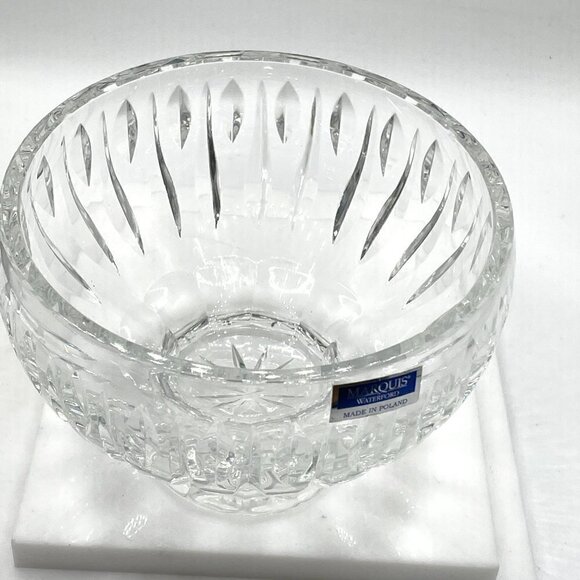 Waterford Marquis Sheridan Diamond Cut Wedge Cut Clear Crystal Footed Bowl 6" - Picture 3 of 5